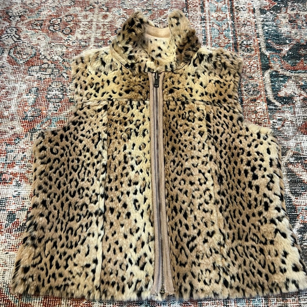 Lisa International Tan Faux Fur Vest